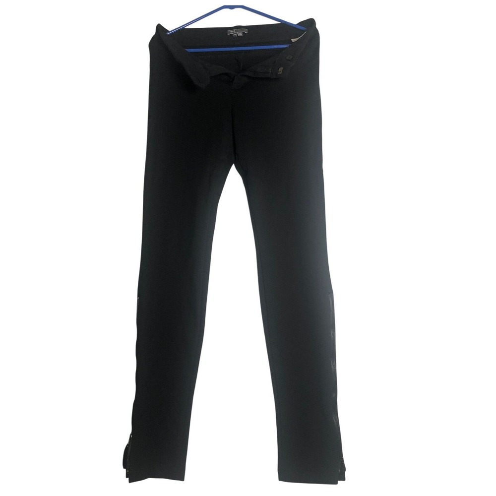 Vince Women 10 Black Ankle Zip Ponte Skinny Pants Stretch Slim Fit